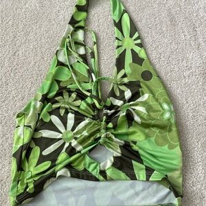 Floral Halter Top in Green